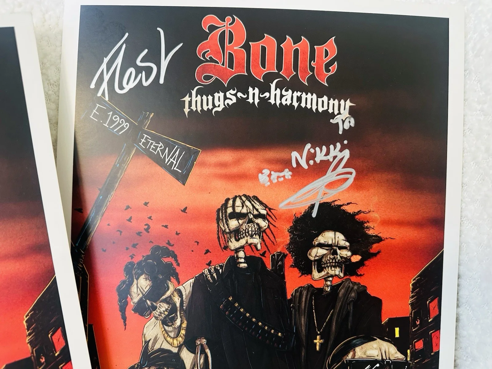 3 Bone Thugs N Harmony E. 1999 Eternal Hand Signed Promo 8.5 X 11 L@@K, image 4