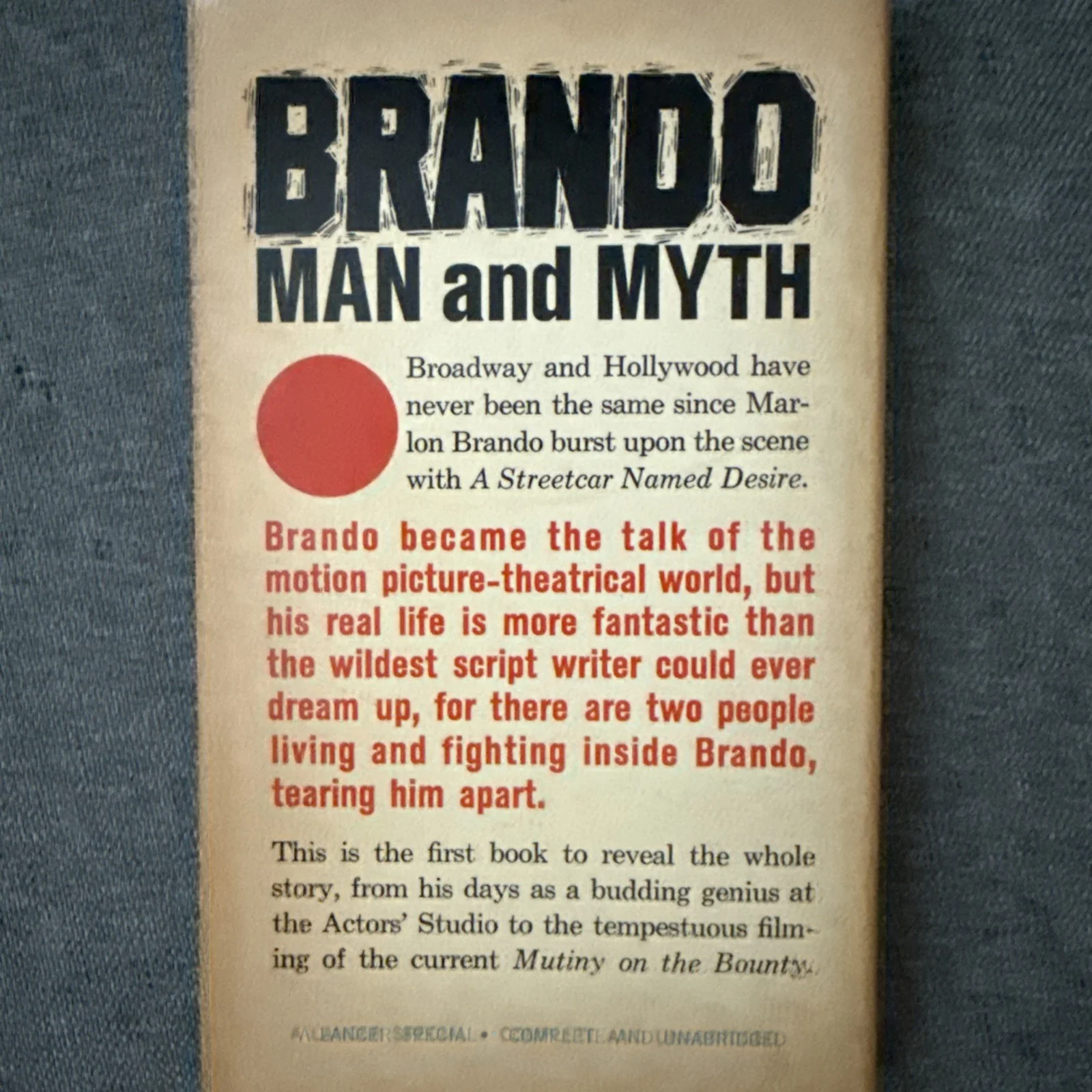 Secret Lives Of Marlon Brando And 8x10 Headshot 1962 Classic Hollywood, изображение 3