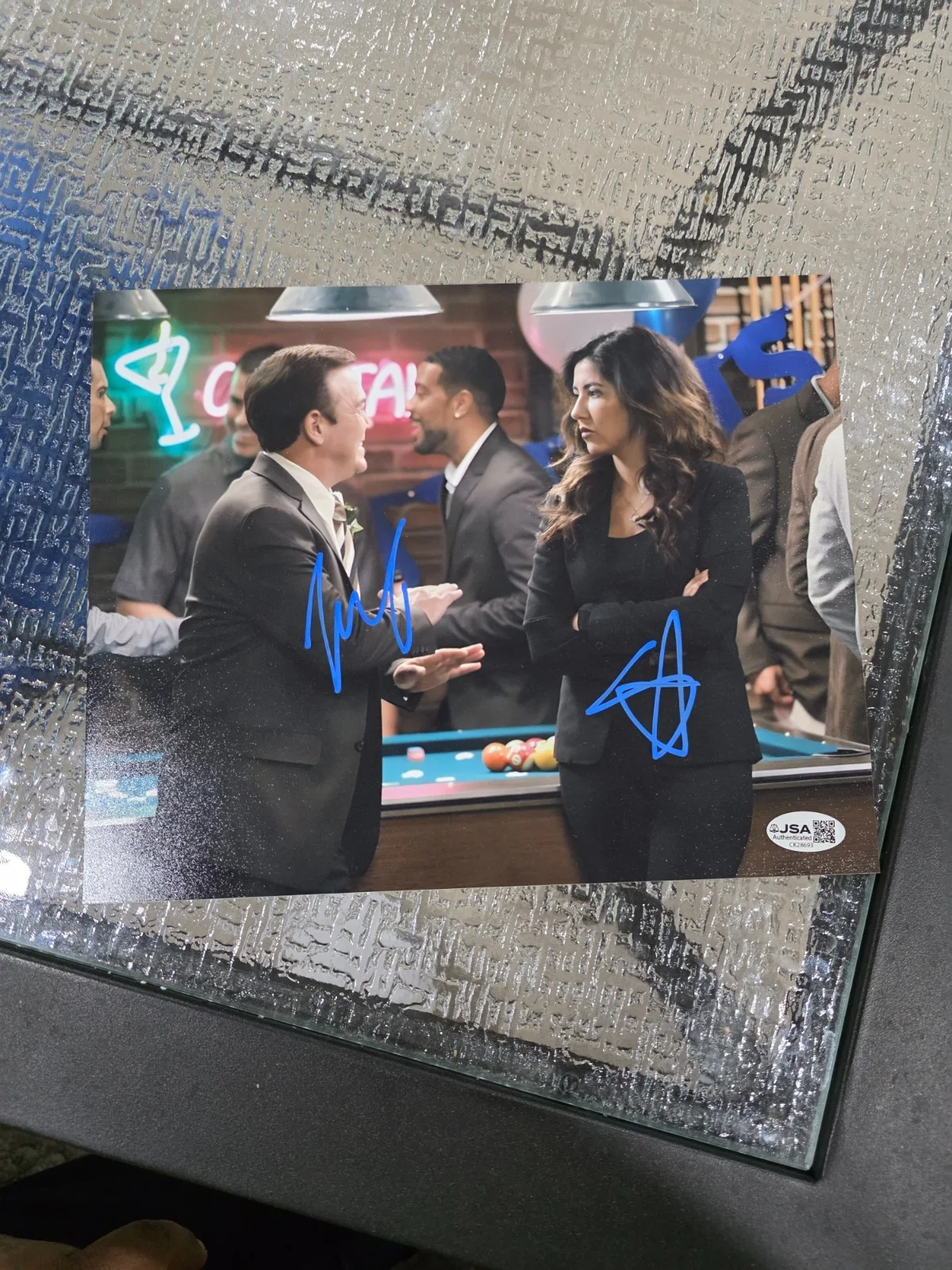 Joe Lo Truglio steaphanie beatriz — Joe Lo Truglio & stephanie beatriz Signed 8x10 Photo JSA Brooklyn Nine-Nine