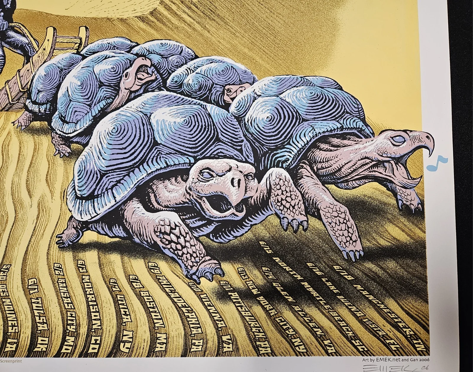 76/400 Signed LE MOE. SUMMER CHALLENGE 2006 Screenprint Concert Poster Turtles, image 3