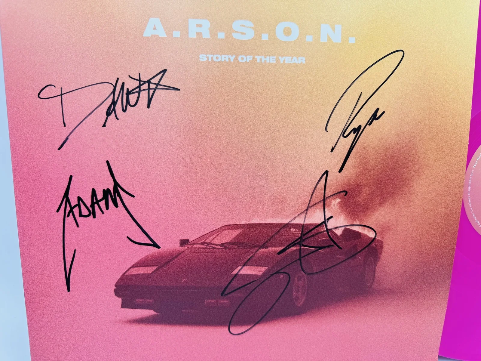Story of the Year signed Limited Edition A.R.S.O.N Vinyl Record Dan Marsala K89, изображение 2
