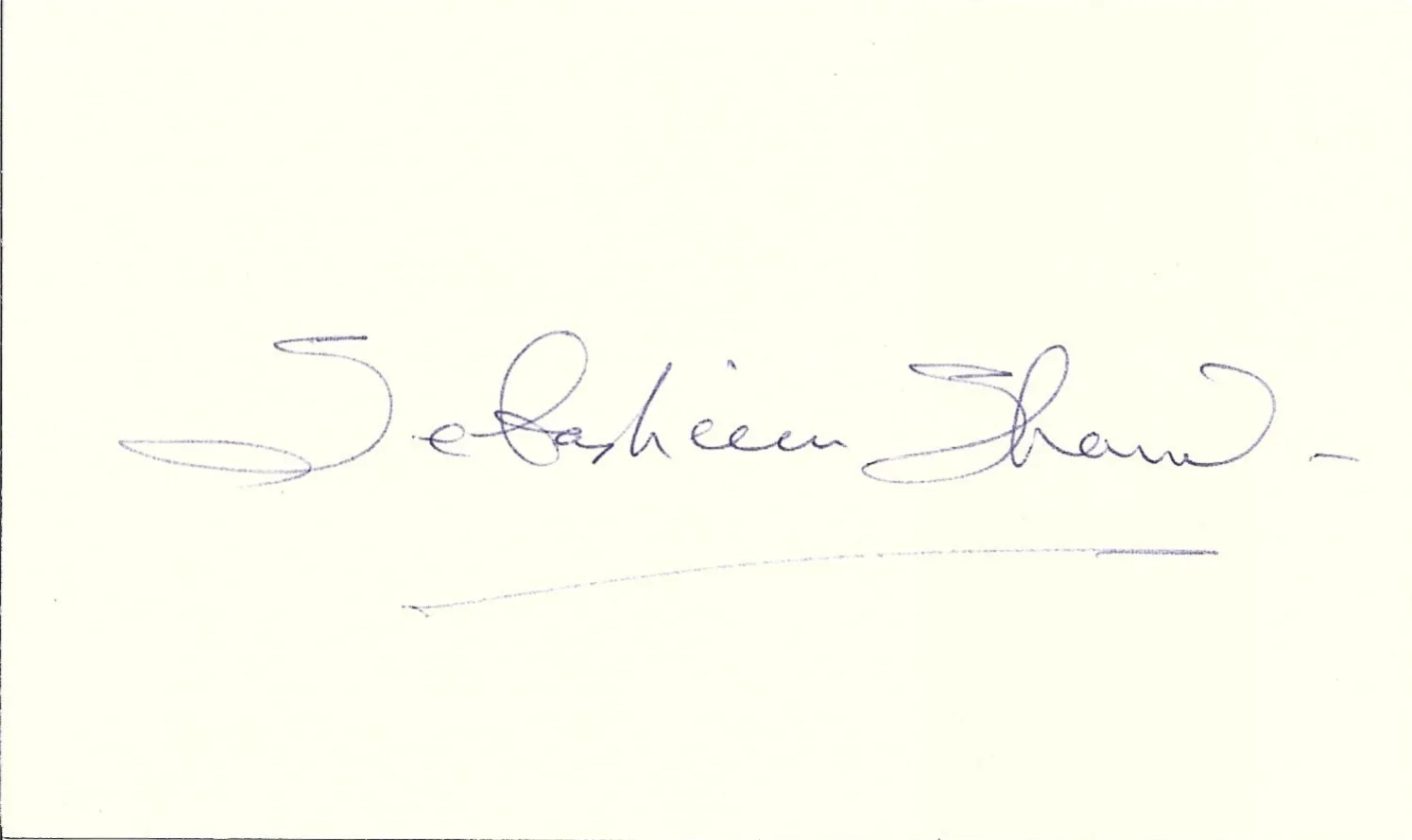 Sebastian Shaw — VERY RARE Star Wars Sebastian Shaw Signed in Blue 3x5 Index Card Autograph