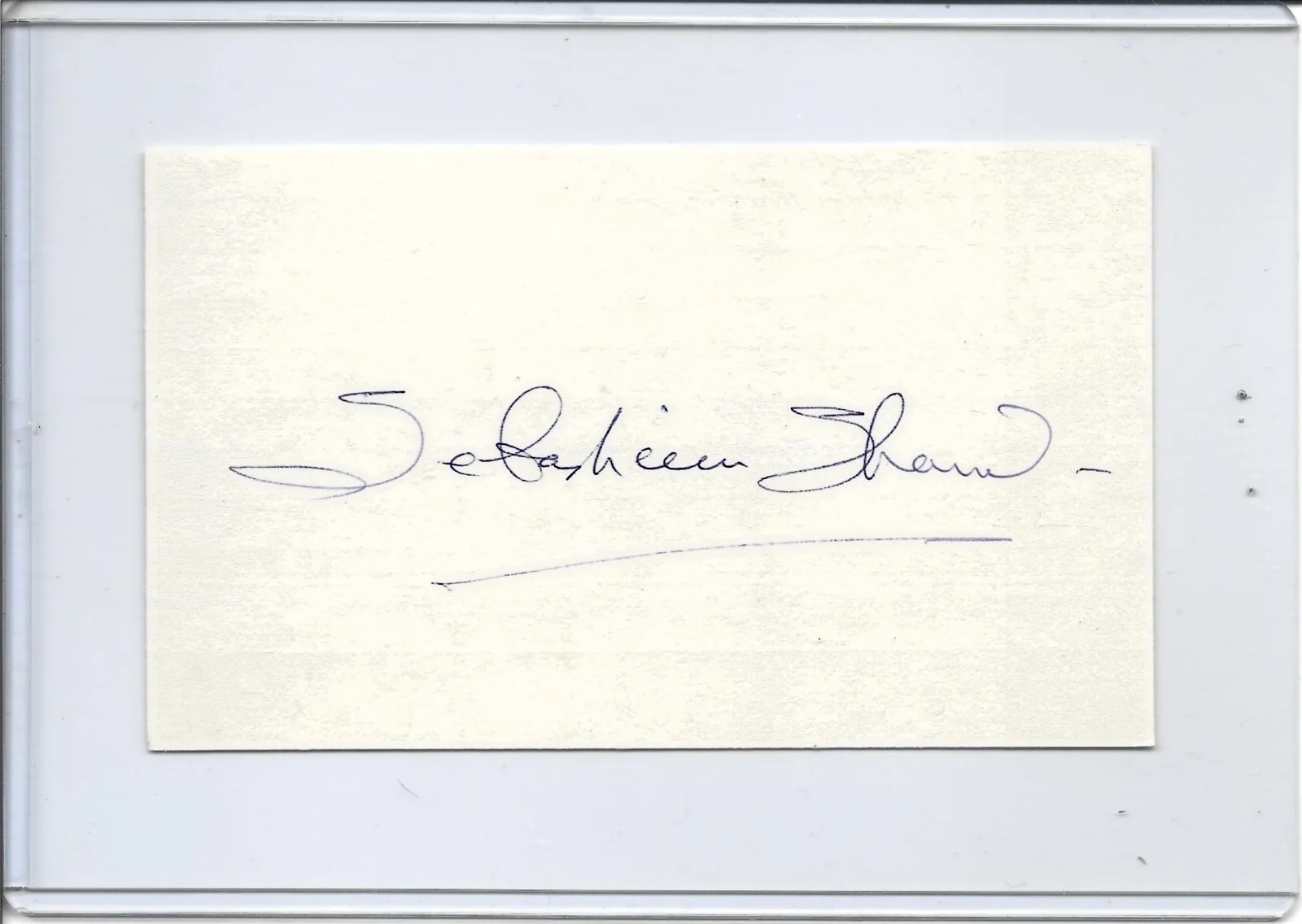 Sebastian Shaw — VERY RARE Star Wars Sebastian Shaw Signed in Blue 3x5 Index Card Autograph, image 3
