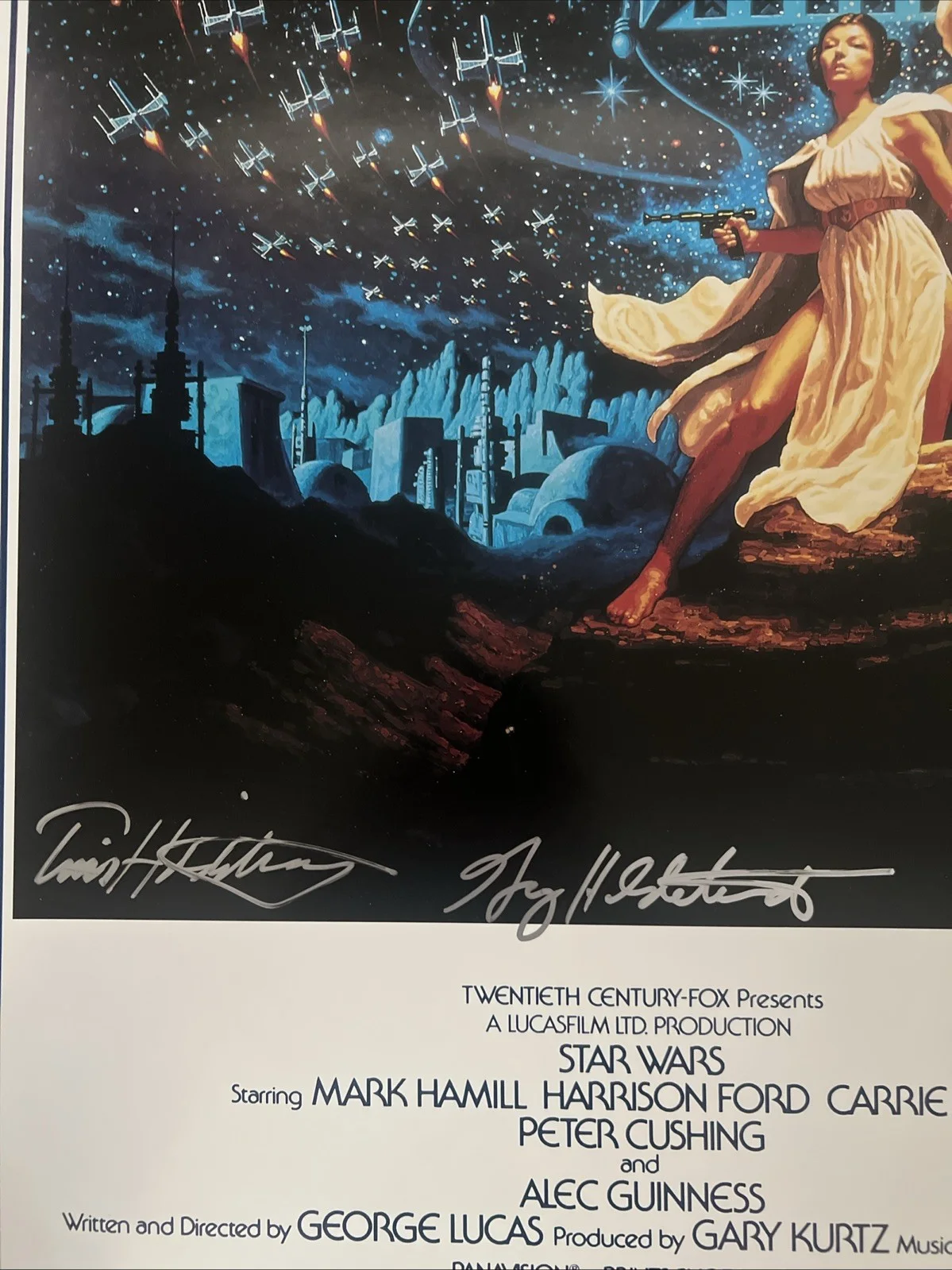 Star Wars: A New Hope Movie Poster Greg & Tim Hildebrandt Signed Rolled COA, изображение 2