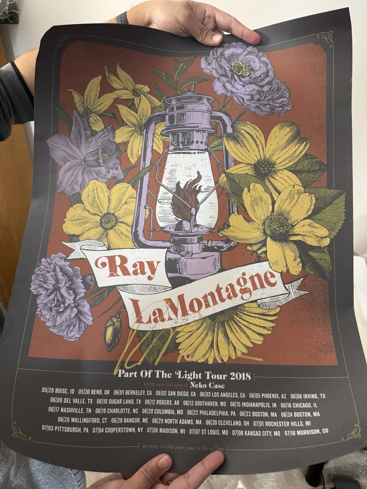 Ray LaMontagne Autographed Part Of Light Tour VIP Poster 844/2500, изображение 2