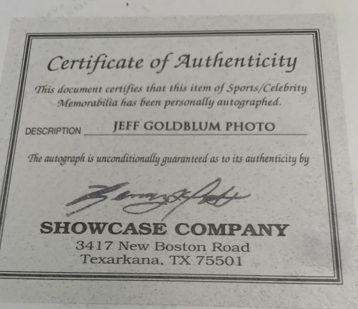 Jeff Goldblum SIGNED Jurassic Park COA, image 4