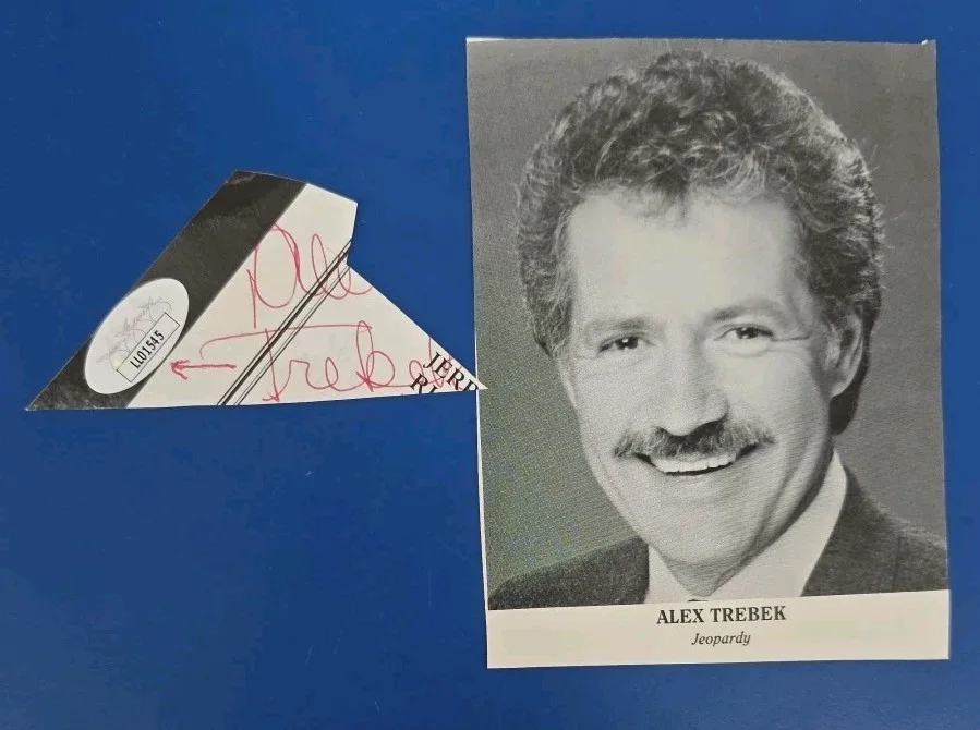 Alex Trebek — Alex Trebek Signed Cut JSA Certified "Jeopardy" Please See Pics For Condition, image 3