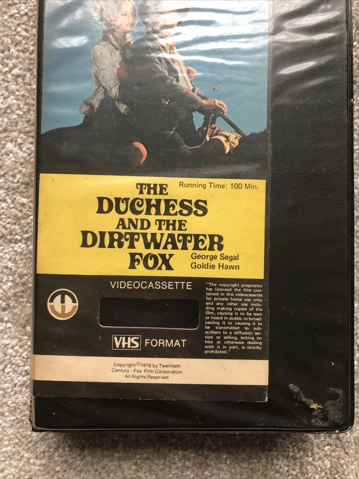VINTAGE VHS 'THE DUCHESS AND THE DIRTWATER FOX ' GOLDIE HORN GEORGE SEGAL, изображение 2