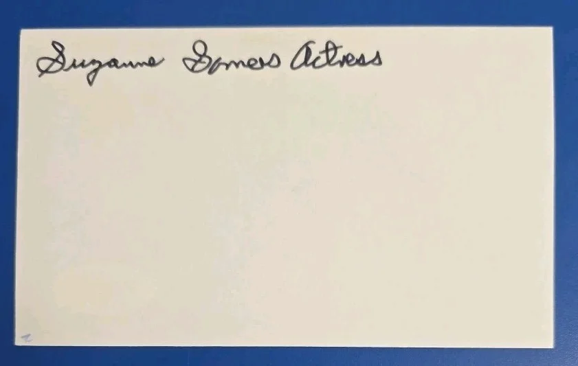 Suzanne Somers — Suzanne Somers Signed Index Card JSA Cert "Three's Company" "Forever Young", image 3