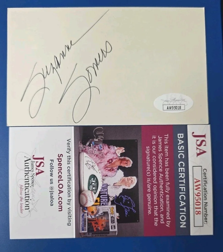 Suzanne Somers — Suzanne Somers Signed Index Card JSA Cert "Three's Company" "Forever Young", image 4