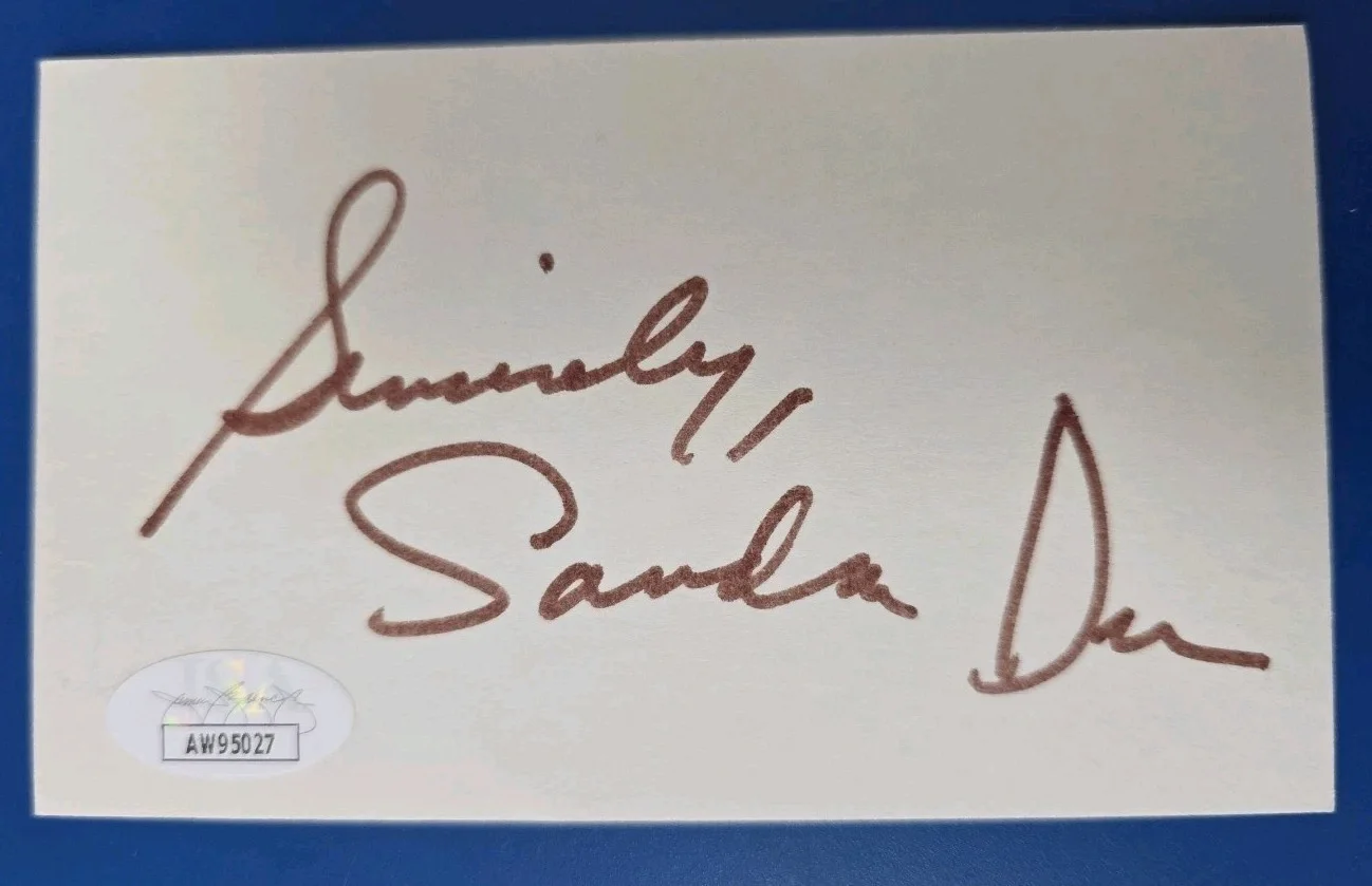 Sandra Dee — Sandra Dee Signed Index Card JSA Cert "Gidget" "Immitation of Life" Movies