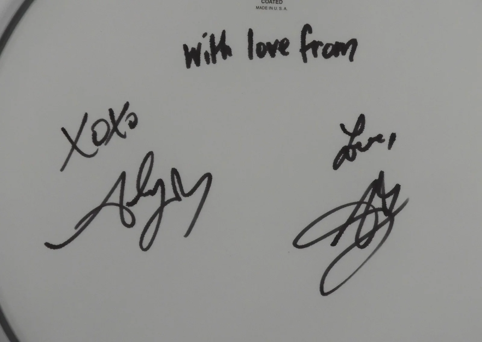 Aly & Aj JSA Signed Autograph Drumhead 100% Charity Drum Head, image 2