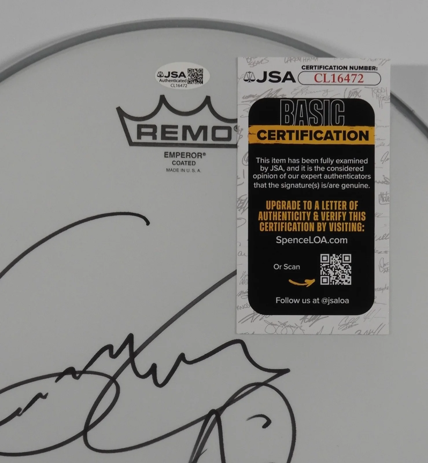 Geoff Tate Queensryche JSA Signed Autograph Drumhead 100% Charity Drum Head, image 3