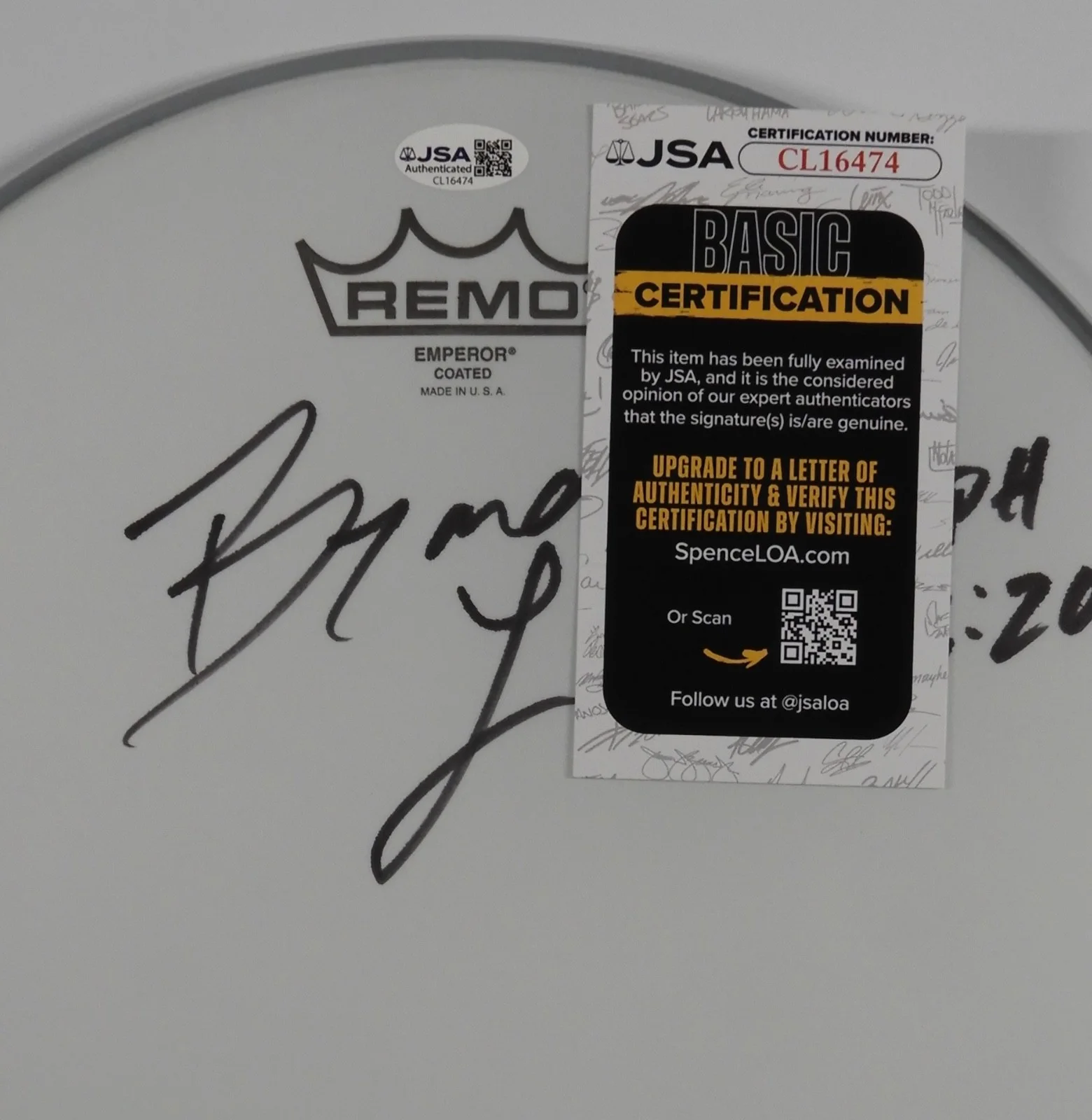 Brandon Lake JSA Signed Autograph Drumhead 100% Charity Drum Head, image 3