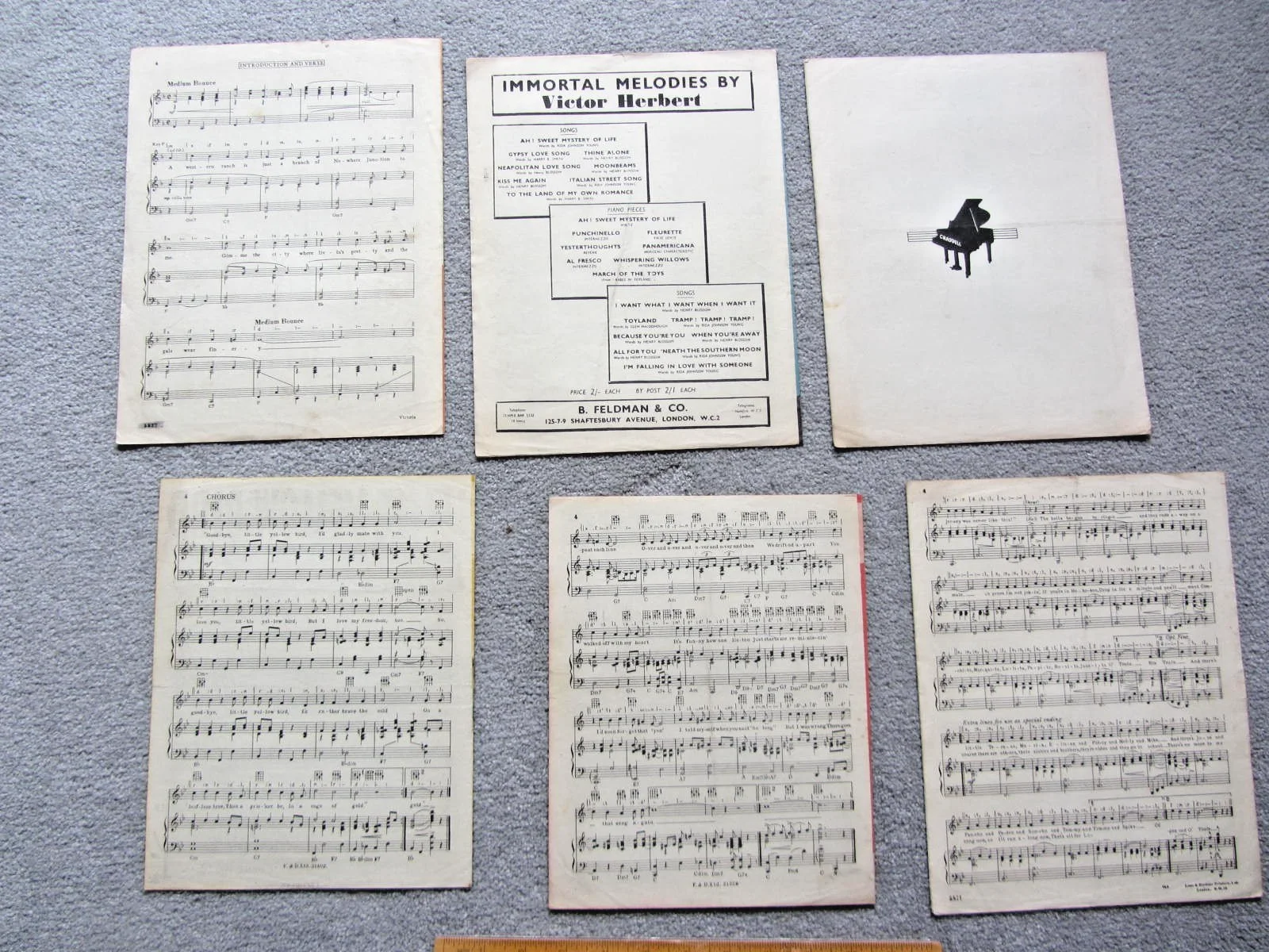 6 sheet music items from WWII -BOB HOPE/JANE RUSSELL/BING CROSBY/DANNY KAYE, изображение 2