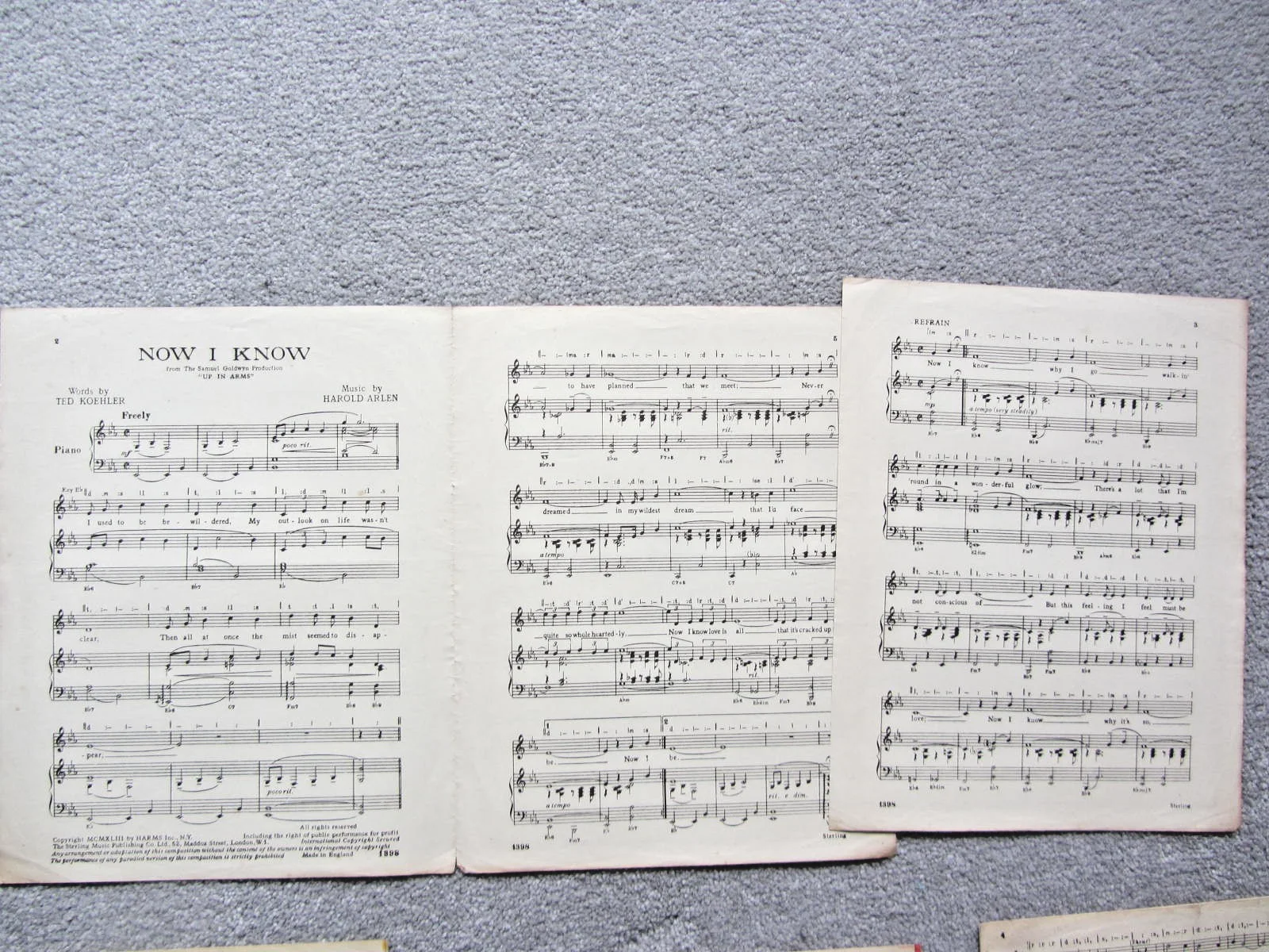 6 sheet music items from WWII -BOB HOPE/JANE RUSSELL/BING CROSBY/DANNY KAYE, изображение 5