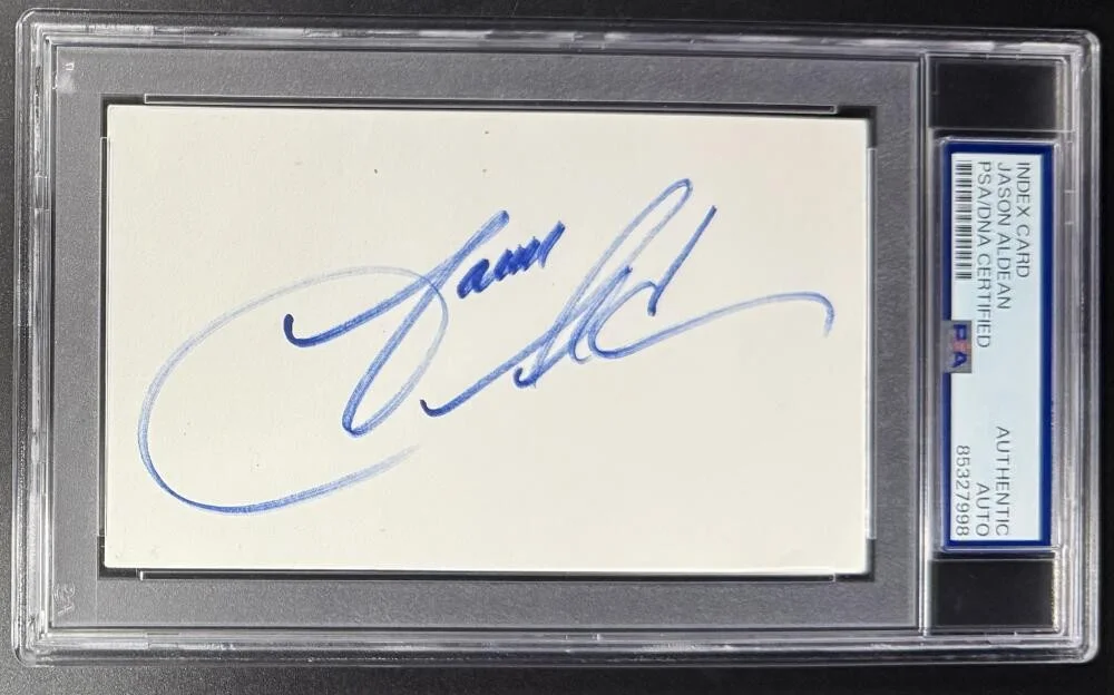 Jason Aldean — Jason Aldean Country Star Signed Autograph PSA/DNA Slabbed Encapsulated 3x5 Card