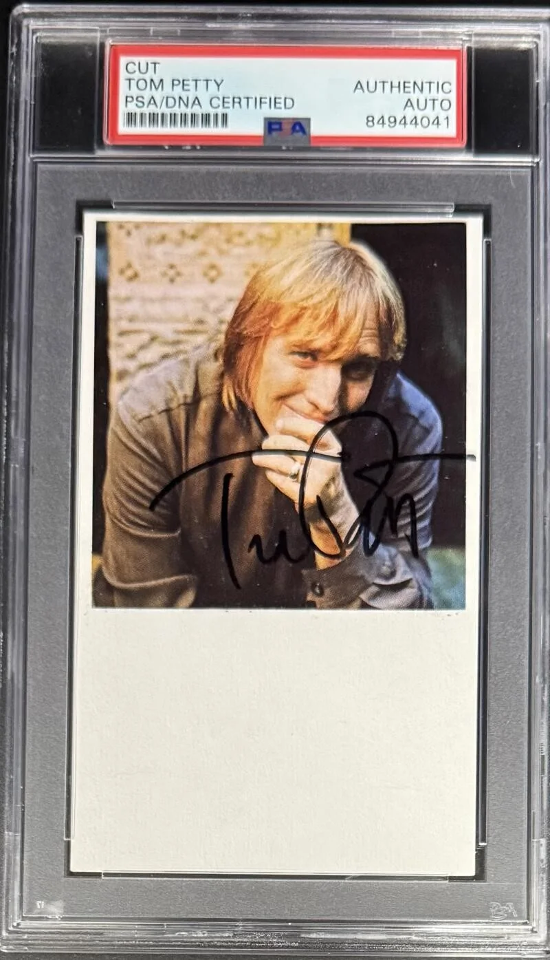Tom Petty — Tom Petty Signed Autograph PSA/DNA Encapsulated 3x5 Custom Art Photo Card COA D