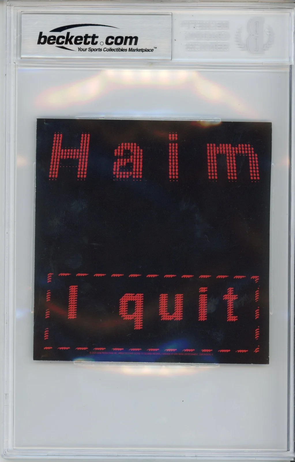 HAIM BAND SIGNED I Quit Album Cover Art Card BAS Beckett COA Certified Autograph, изображение 2