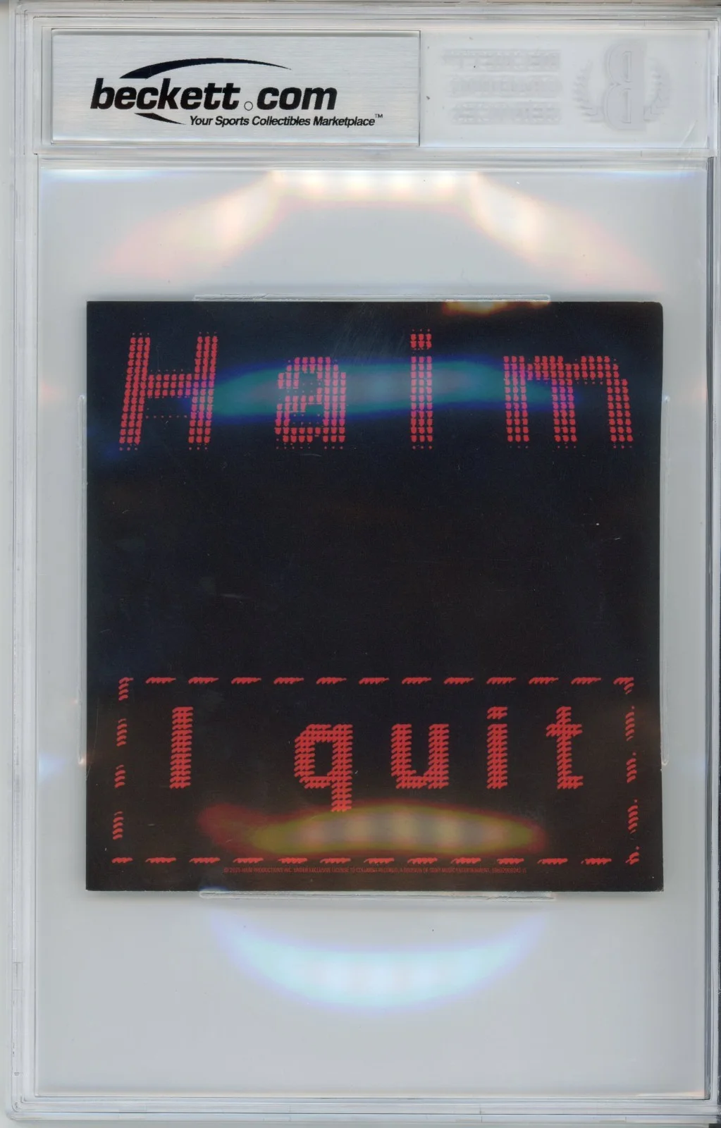 HAIM BAND SIGNED I Quit Album Cover Art Card BAS Beckett COA Authentic Autograph, изображение 2