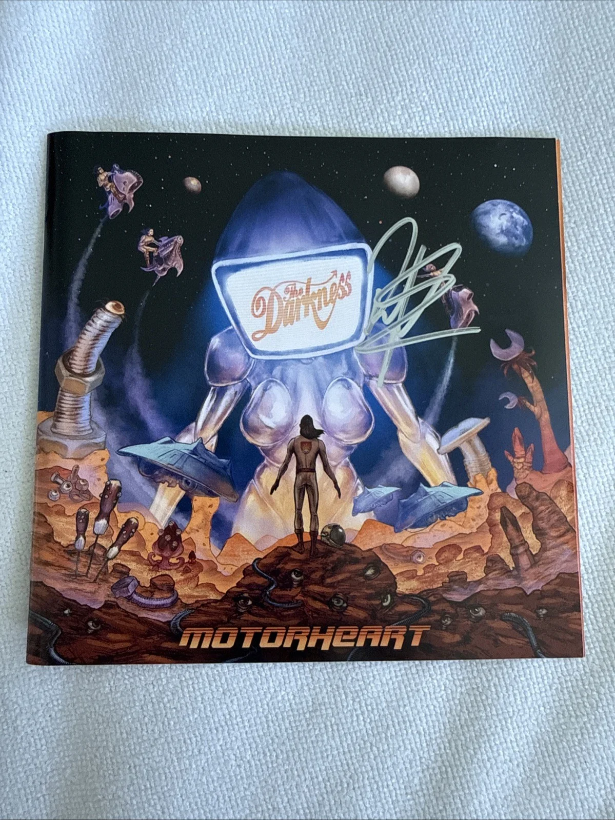 Rufus Tiger Taylor Signed Album CD The Darkness Motorheart, изображение 5