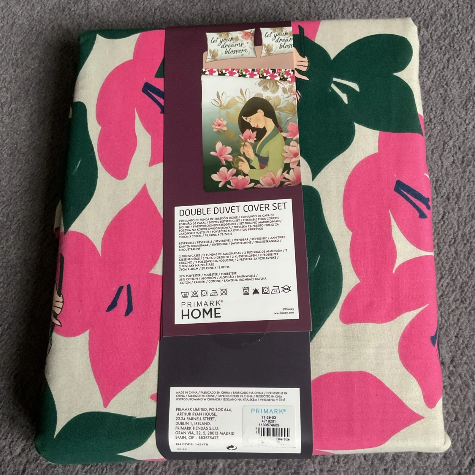 Primark Disney MULAN Limited Edition Reversible Double Duvet Set Rare, изображение 3