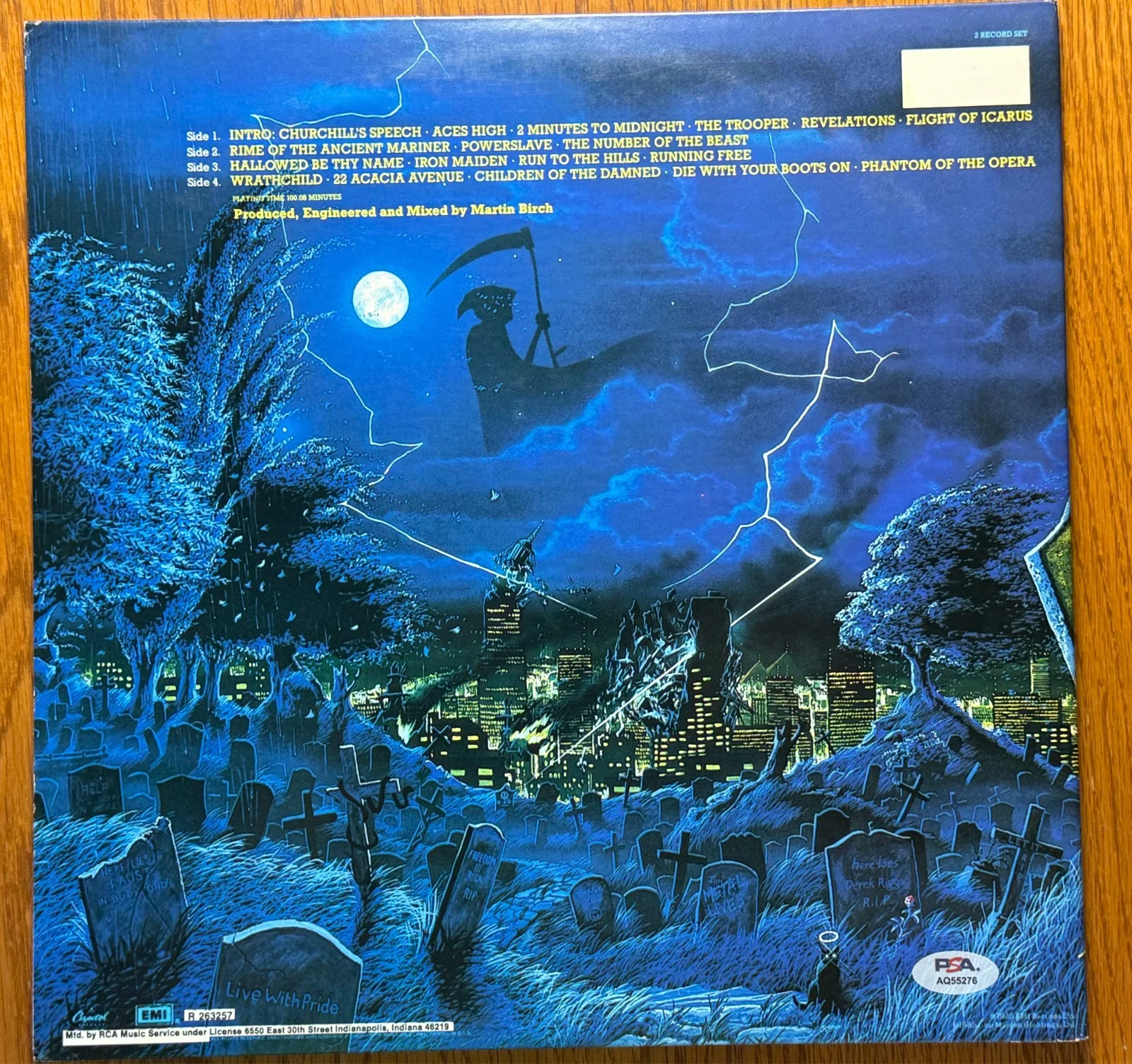 IRON MAIDEN SIGNED X2 LIVE AFTER DEATH LP BRUCE DICKINSON NICKO MCBRAIN PSA/DNA, изображение 2