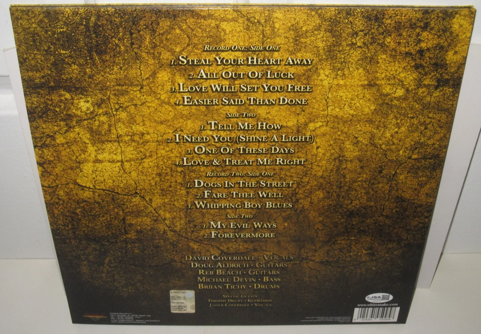 DAVID COVERDALE SIGNED WHITESNAKE FOREVERMORE ALBUM VINYL ROCK AUTOGRAPH JSA COA, image 5