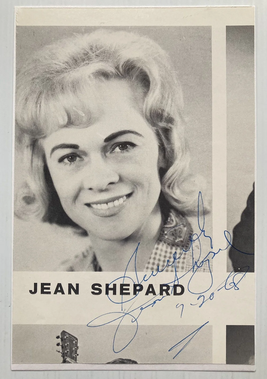 Singer Jean Shepard Signed Autograph Cut on 4x6 Index Card - JSA Cert - FREE S&H, image 2