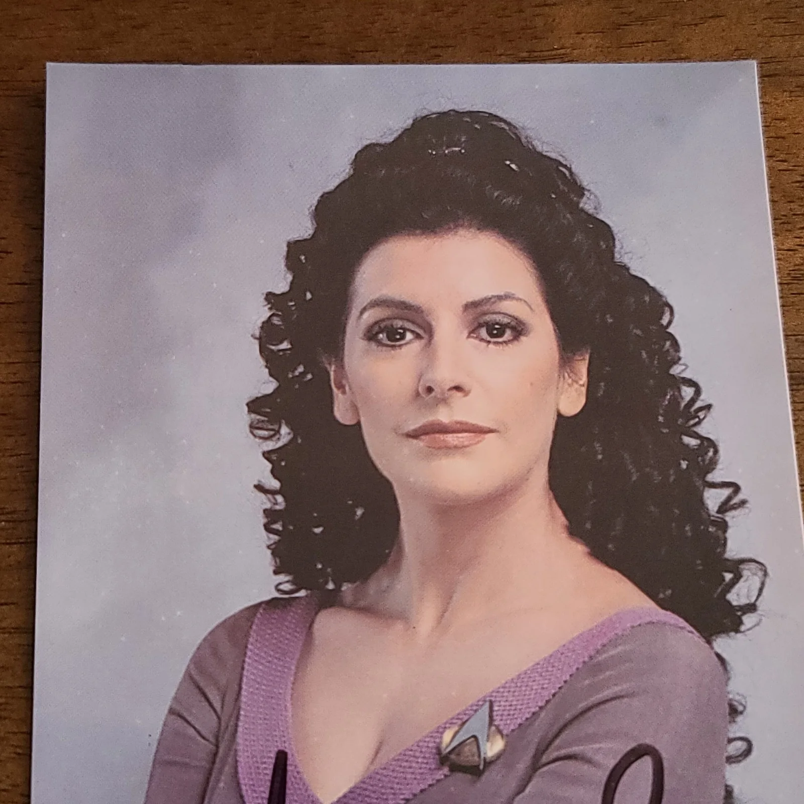 Marina Sirtis — Marina Sirtis "Deanna Troi" Signed Star Trek The Next Generation 4x6 Postcard, image 3