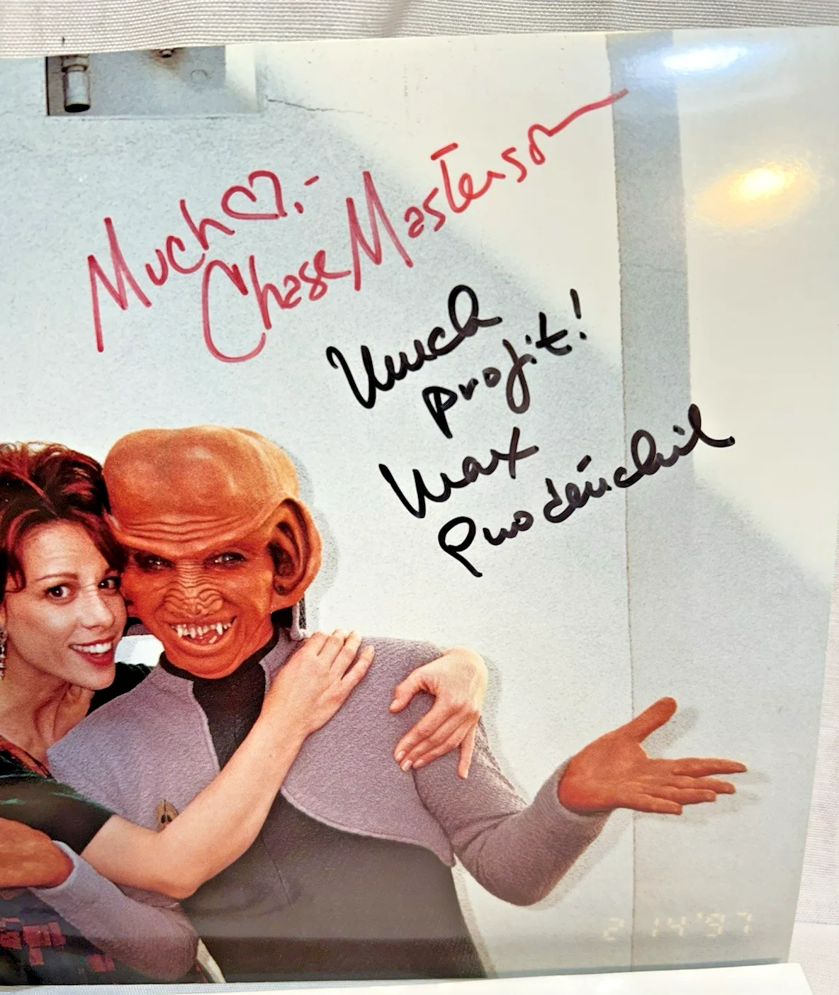 Chase Masterson, Max Grodenchik — Star Trek Voyager Duel Signed Photo Chase Masterson, Max Grodenchik Vulkon Show, image 2