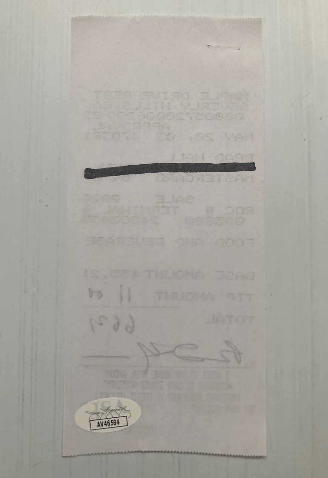 Brad Hall — Troll SNL Brad Hall Signed Autograph Restaurant Receipt - JSA Cert - FREE S&H!, изображение 3