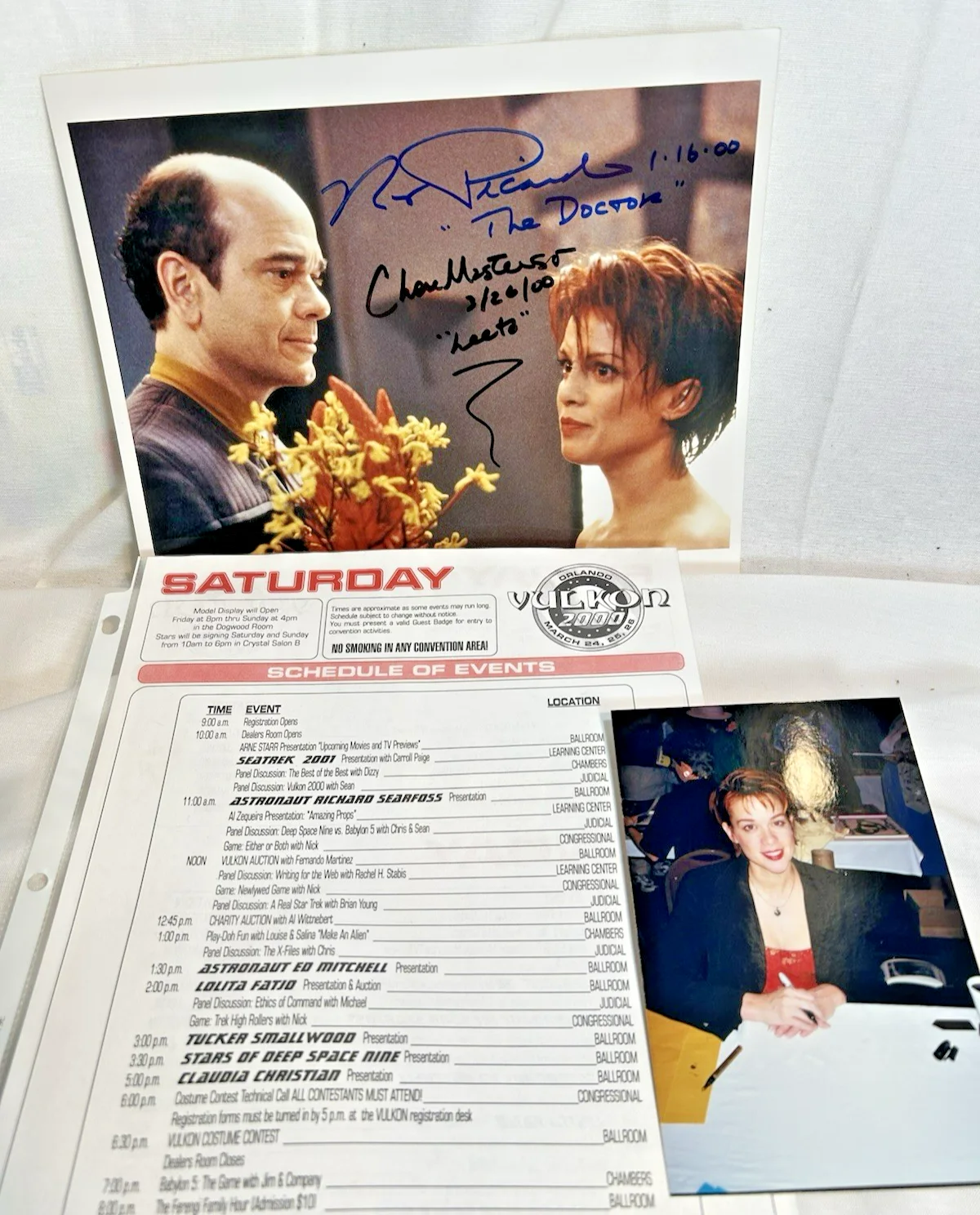 Chase Masterson, Robert Picardo — Star Trek Voyager Duel Signed Photo Chase Masterson, Robert Picardo Vulkon Show