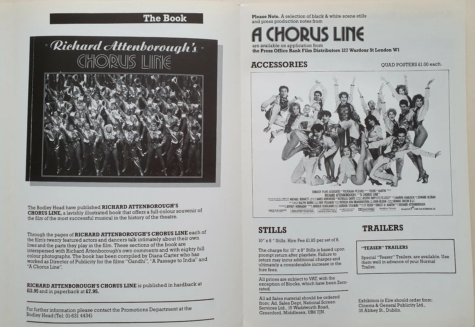 A CHORUS LINE - VINTAGE PRESSBOOK & SYNOPSIS BOOKLET - AUDREY LANDERS, MATT WEST, изображение 3