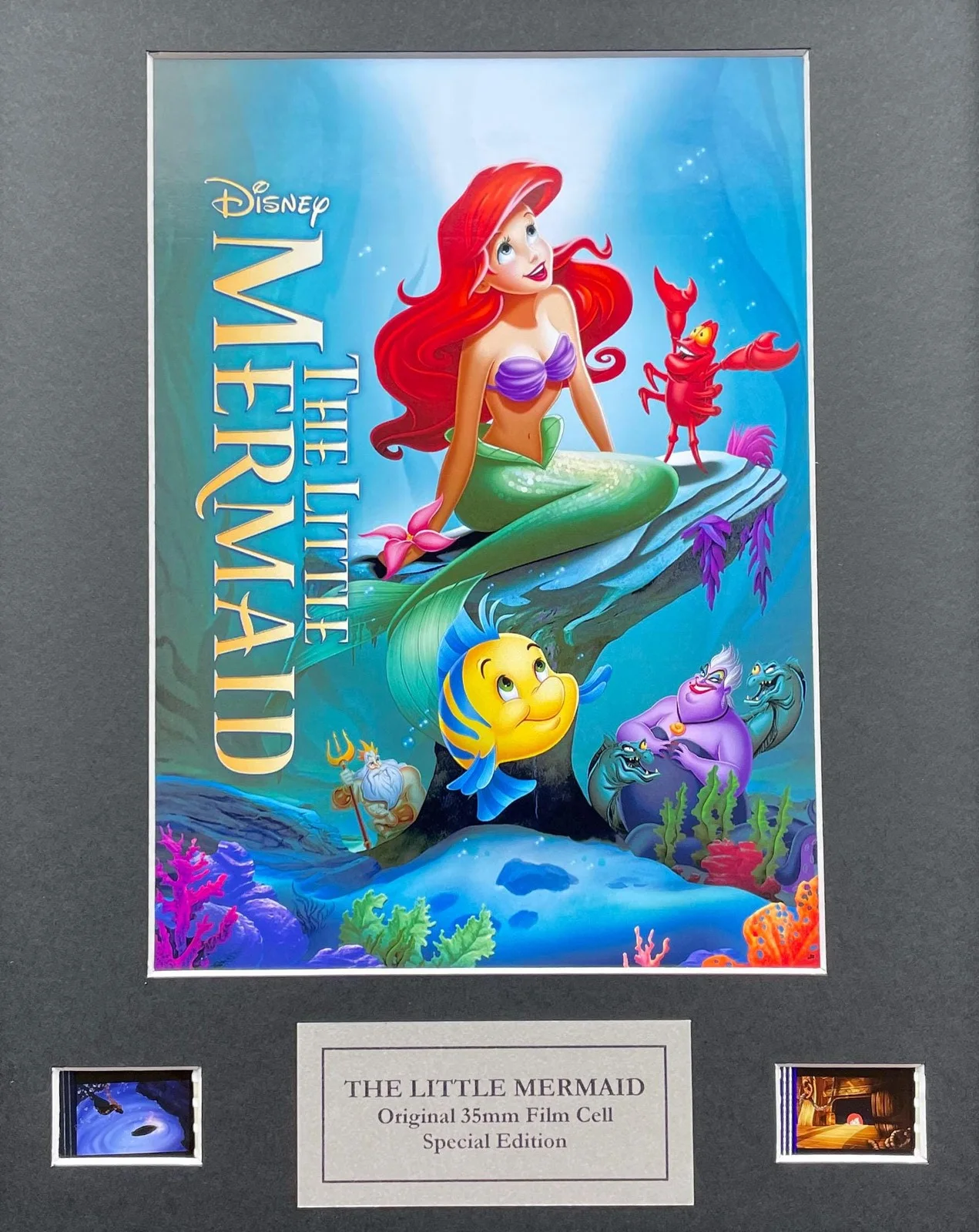 The Little Mermaid Original 35mm Film Cells set within Quality Wood Frame + COA, изображение 2