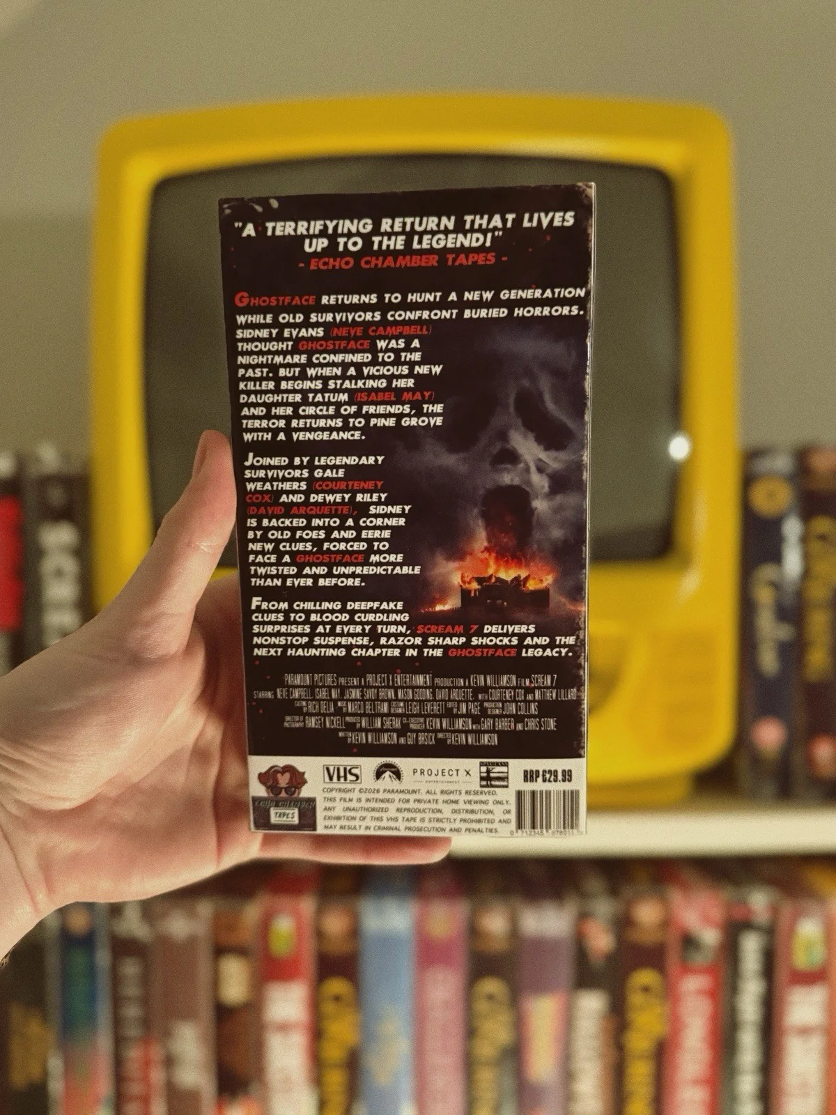 Scream 7 (2026) Custom-Made VHS Tape PROP Gift Retro Horror Slasher Halloween, изображение 2