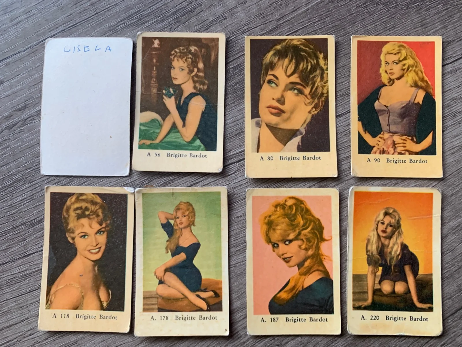 Brigitte Bardot Vintage Film Star Cards x8 – 1950s/60s Collector Cards, изображение 2