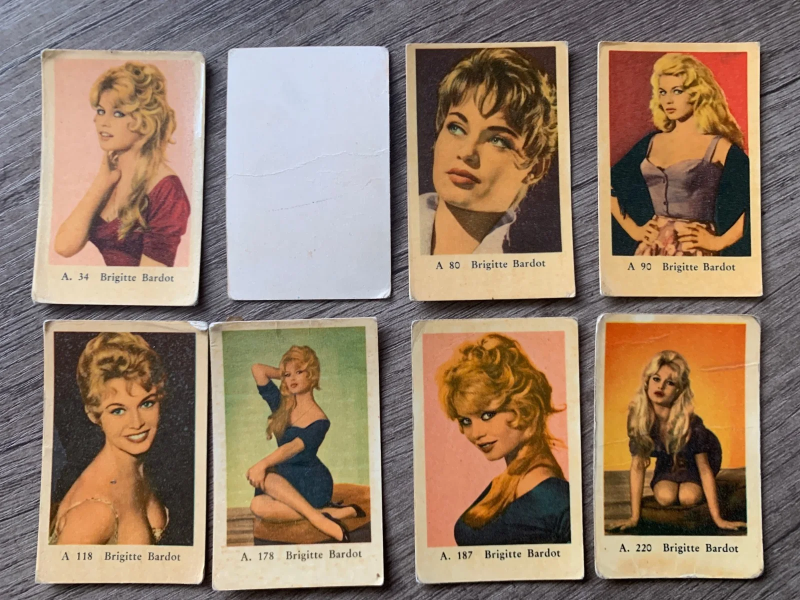 Brigitte Bardot Vintage Film Star Cards x8 – 1950s/60s Collector Cards, изображение 3