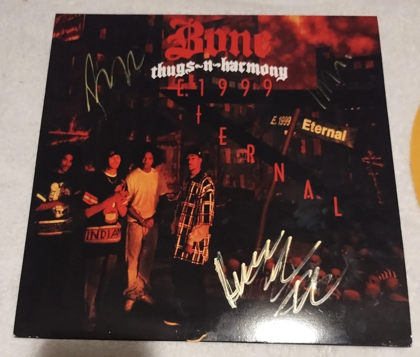 BONE THUGS & HARNOMY SIGNED E. 1999 ETERNAL 2X VINYL LP KRAZIE AND FRESH COA, изображение 2