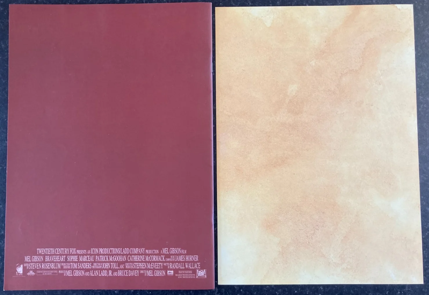 BRAVEHEART 1995 Film Movie Press Promo Program Brochure - Mel Gibson, image 3