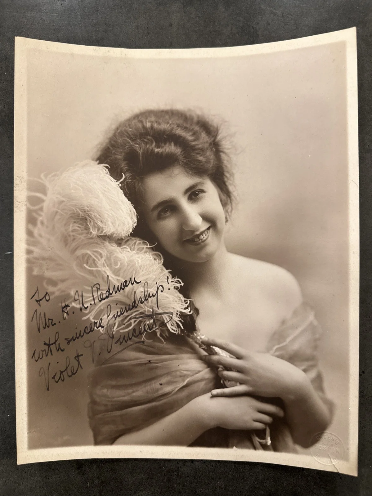 Violet V. Vincent — VIOLET V. VINCENT Autographed Signed 8x10 Photo Vaudeville Disease 1920s NYC, image 2