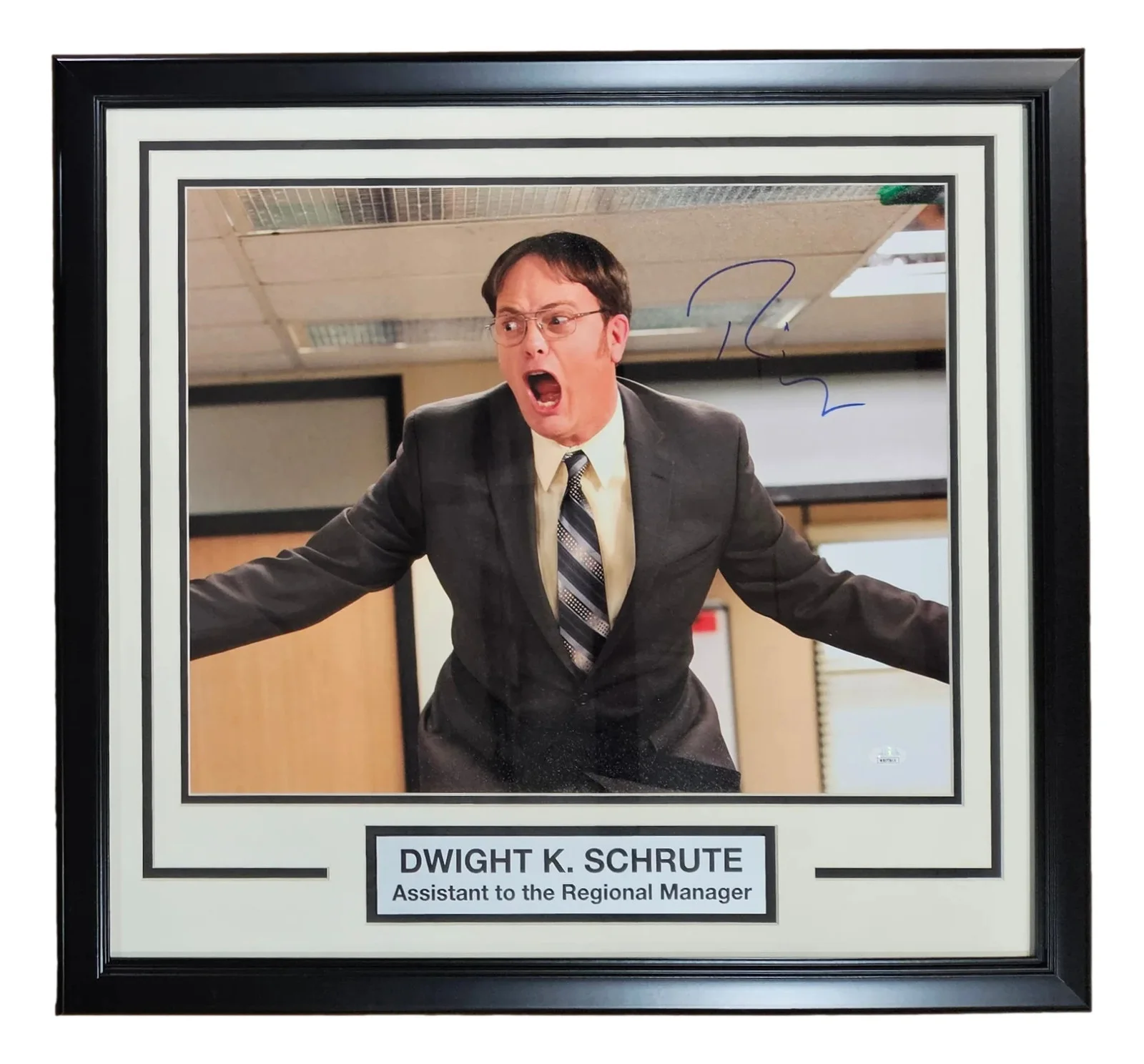 Rainn Wilson — Rainn Wilson Signed Framed 16x20 The Office Dwight Schrute Manager Photo JSA, image 4
