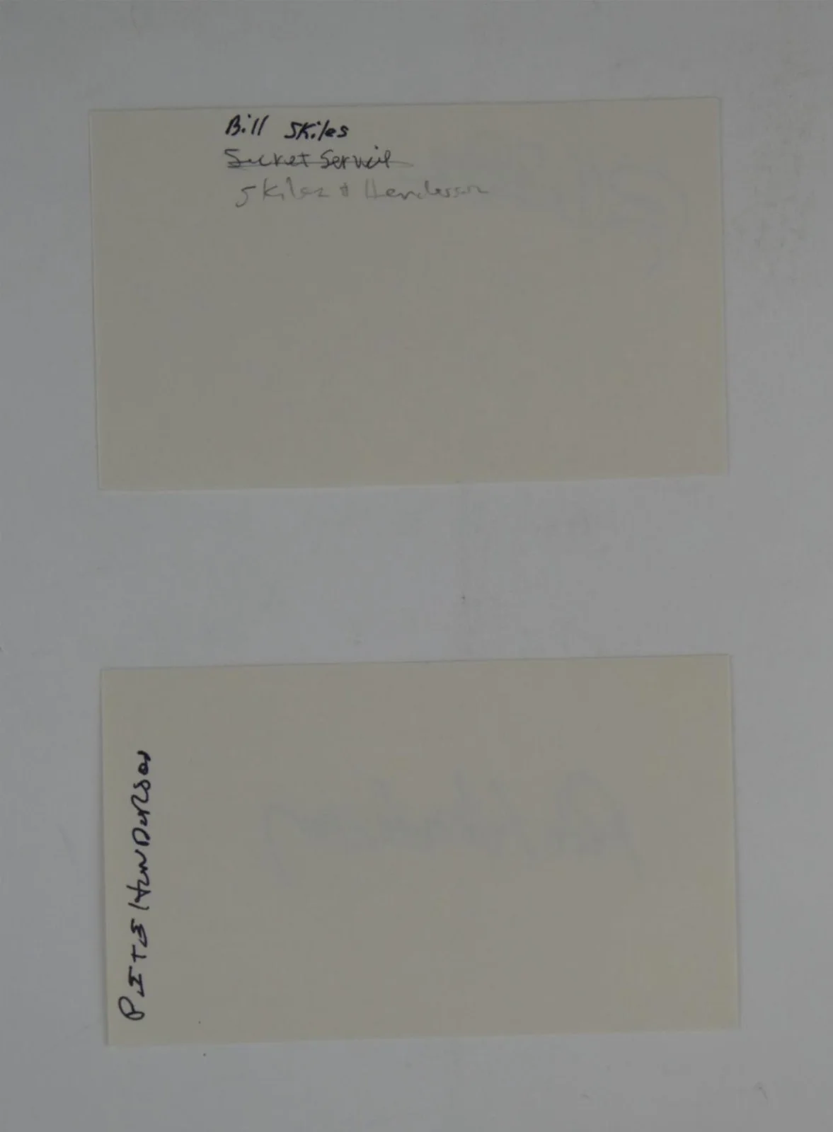 Bill Skiles — Bill Skiles Pete Henderson Signed 3x5 Index Card Comedy Duo Comedian Lot of 2, изображение 2
