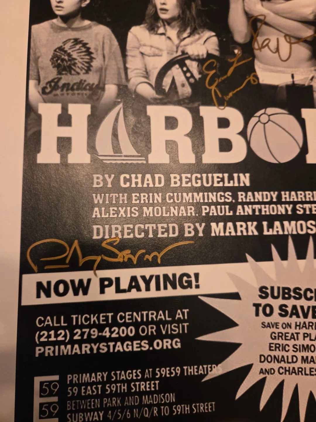 Harbor Play Poster Signed by Cast Autographed, image 4