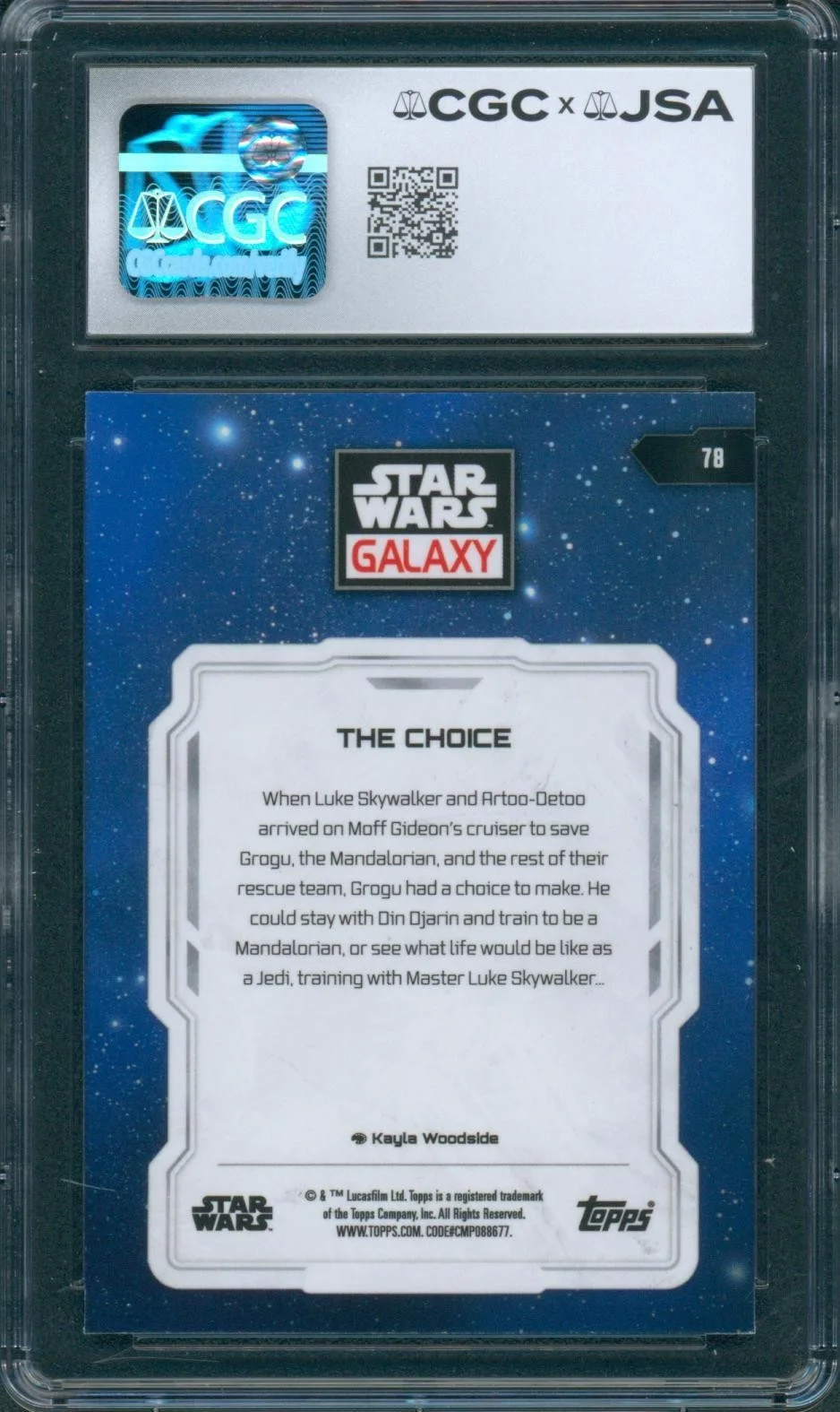 David Acord — David Acord Signed Card Star Wars Chrome Mandalorian Grogu Mint 10 CGC xJSA SLAB, изображение 2
