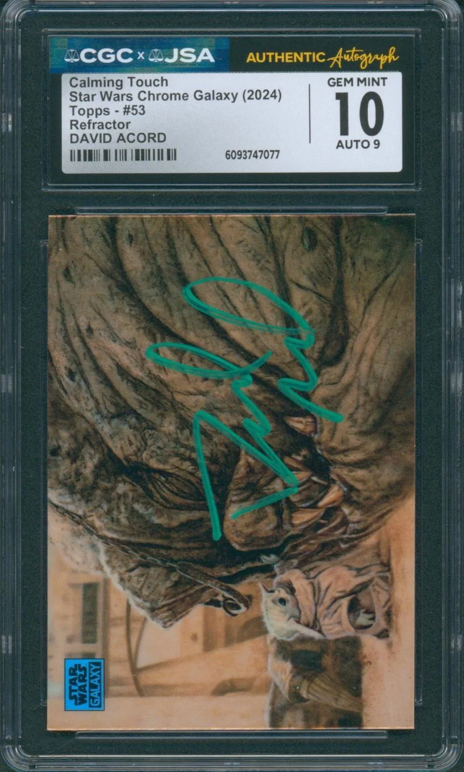 David Acord — David Acord Signed Card Star Wars Chrome Mandalorian Grogu Mint 10 CGC xJSA SLAB