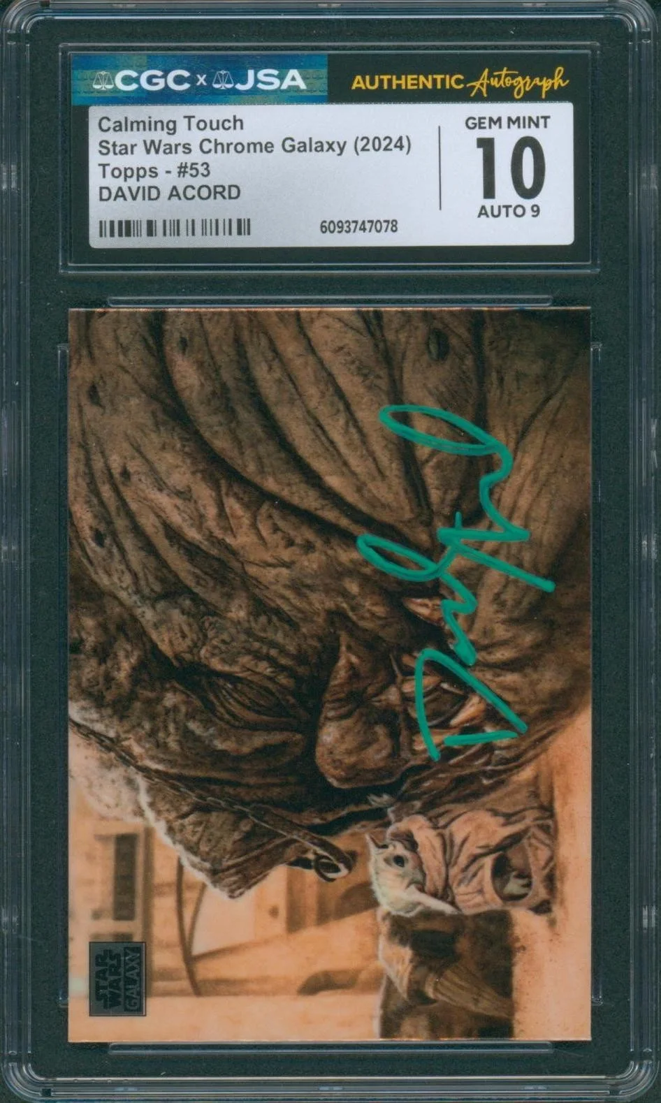 David Acord — David Acord Signed Card Star Wars Chrome Mandalorian Grogu Mint 10 CGC xJSA SLAB
