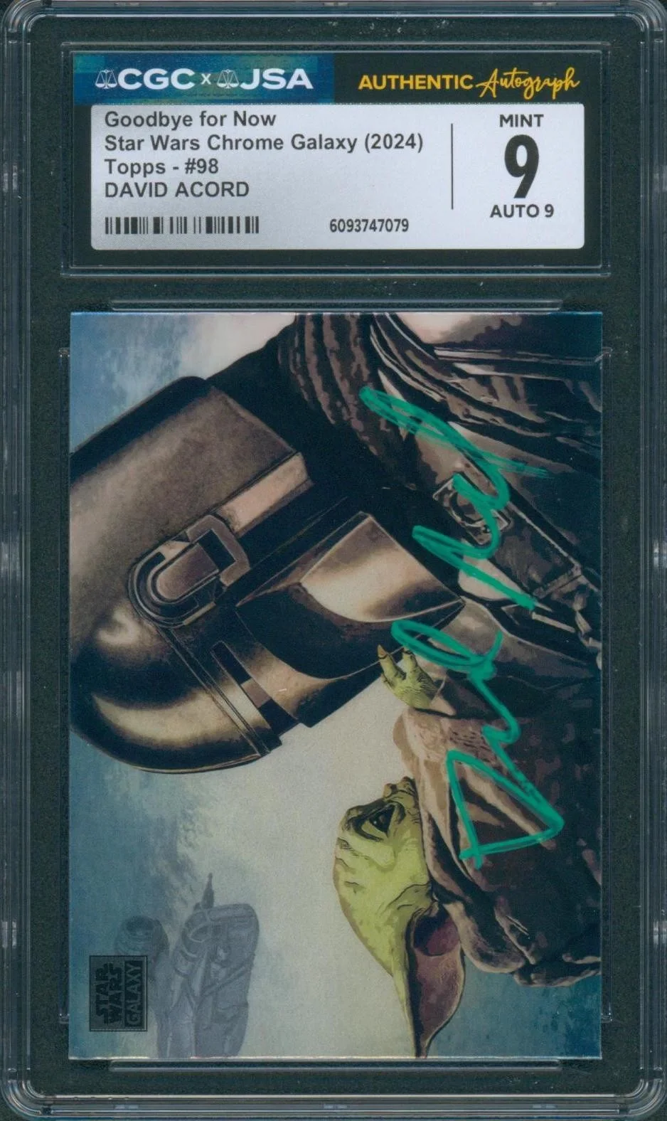 David Acord — David Acord Signed Card Star Wars Chrome Mandalorian Grogu Mint 9 CGC x JSA SLAB