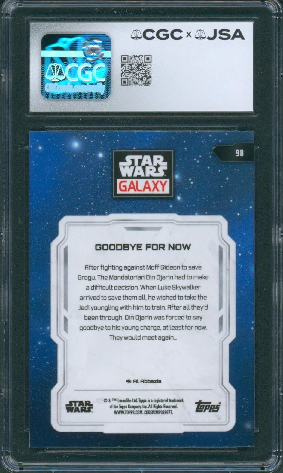 David Acord — David Acord Signed Card Star Wars Chrome Mandalorian Grogu Mint 9 CGC x JSA SLAB, изображение 2