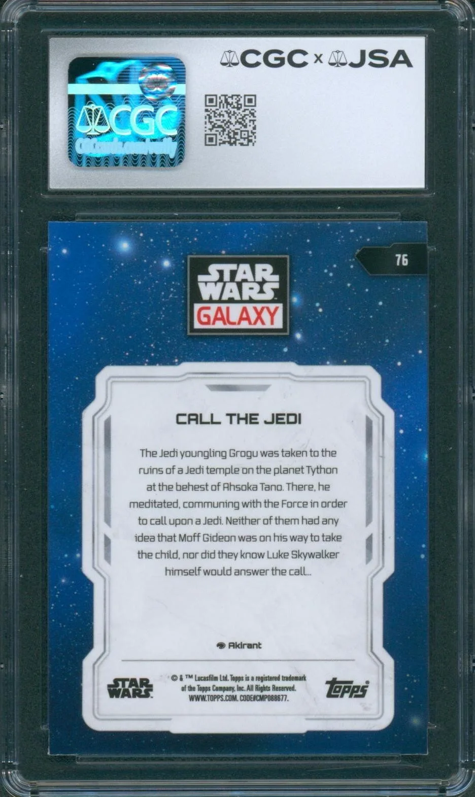David Acord — David Acord Signed Card Star Wars Galaxy Chrome Mandalorian Grogu CGC x JSA SLAB, изображение 2